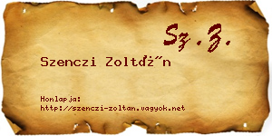 Szenczi Zoltán névjegykártya