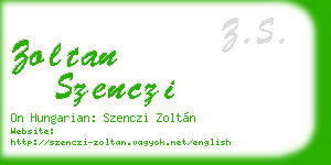 zoltan szenczi business card