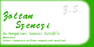 zoltan szenczi business card